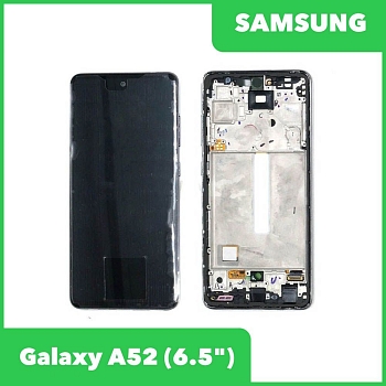 Дисплей для Samsung Galaxy A52 SM-A525 в сборе GH82-25524A в рамке (черный) 100% оригинал