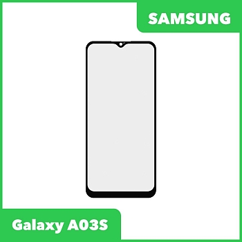 Стекло + OCA пленка для переклейки Samsung Galaxy A03s (A037F), черный