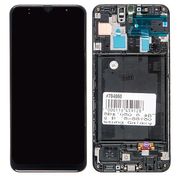 Дисплей в сборе с тачскрином и передней панелью (модуль) для Samsung Galaxy A30 (SM-A305F) Super Amoled, черный