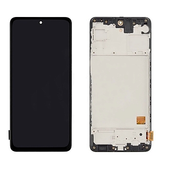 Дисплей (экран в сборе) для телефона Samsung Galaxy M31s (M317F) в рамке, черный, (OLED)