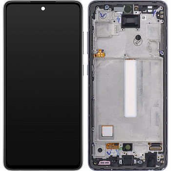 Дисплей Samsung A525F, A526B, A528B (A52, A52 5G, A52s) в рамке (черный) 6,5 " OLED полноразмерный