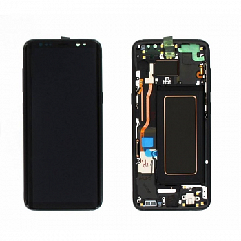 Дисплей Samsung G950F, FD (S8) ориг LCD в рамке (черный) Super AMOLED