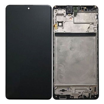 Дисплей Samsung M515F/DSN (M51) в рамке (черный) сервисный ориг 100% Super AMOLED Plus