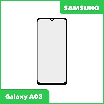Стекло + OCA плёнка для переклейки Samsung SM-A032F Galaxy A03 (черный)