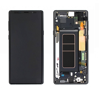 Дисплей Samsung N960F/DS (Note 9) ориг LCD в рамке (черный) Super AMOLED