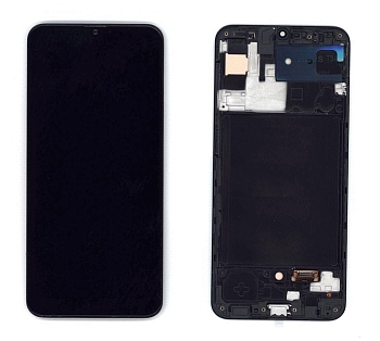 Дисплей для Samsung Galaxy A30S SM-A307F (TFT) черный с рамкой