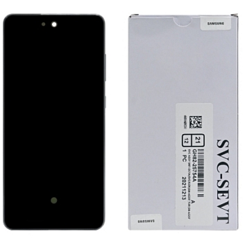 Дисплей Samsung A525F, A526B, A528B (A52, A52 5G, A52s) в рамке (черный) сервис ориг 100% Super AMOLED
