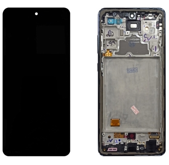 Дисплей Samsung A725F (A72) в рамке (черный) сервисный ориг 100% Super AMOLED