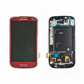 LCD дисплей для Samsung Galaxy S3 GT-i9300 в сборе GH97-13630C (красный)