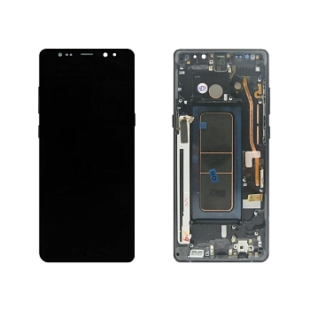 Дисплей Samsung N950F/DS (Note 8) ориг LCD в рамке (черный) Super AMOLED