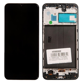Дисплей в сборе с тачскрином и передней панелью для Samsung Galaxy A407 A40S black oled