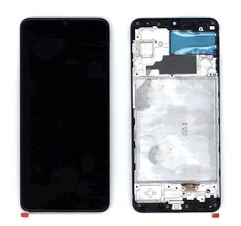 Дисплей (экран в сборе) для телефона Samsung Galaxy M32 SM-M325F OLED, черный с рамкой