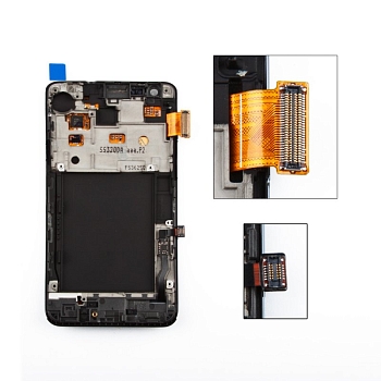 LCD дисплей для Samsung Galaxy S II GT-I9100, I9100G в сборе с тачскрином и передней панелью (белый)