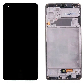 Дисплей (экран в сборе) для телефона Samsung A325F Galaxy A32 в рамке (черный) (OLED)