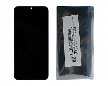 Дисплей Samsung A205FN, DS (A20) в рамке (черный) cервисный ориг 100% Super AMOLED