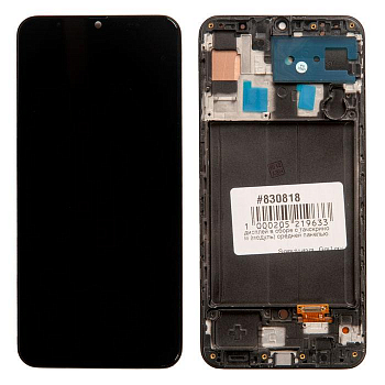 Дисплей для Samsung Galaxy A50 2019 (A505F) OLED, в сборе с тачскрином и средней панелью, черный