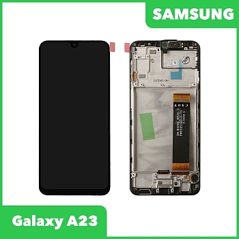 Дисплей для Samsung Galaxy A23 SM-A235 в сборе GH82-28657A в рамке (черный) 100% оригинал