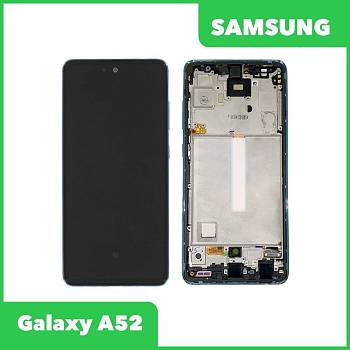 Дисплей для Samsung Galaxy A52 SM-A525 в сборе GH82-25524B в рамке (синий) 100% оригинал