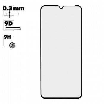 Защитное стекло для Huawei Honor 9A Edge To Edge 9H Glass Shield 9D 0, 3 мм (желтая подложка)