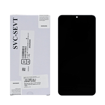 Дисплей Samsung A127F (A12 Nacho) в рамке (черный) сервисный ориг 100%