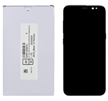 Дисплей Samsung G950F/FD (S8) в рамке (черный) сервисный ориг 100% Super AMOLED