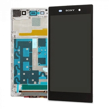 Дисплей Sony C6903, L39h, C6902, C6906, (Xperia Z1)+тач в рамке (белый)
