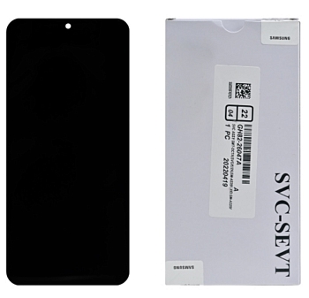 Дисплей Samsung A225F, DSN (A22) в рамке (черный) сервисный ориг 100% Super AMOLED
