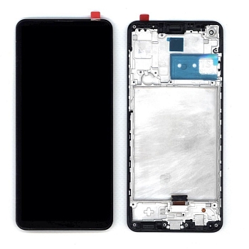 Дисплей для Samsung Galaxy A21s (A217F) в рамке + тачскрин, черный (оригинал)