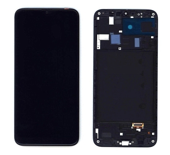 Дисплей для Samsung Galaxy A20 SM-A205F (TFT) черный с рамкой