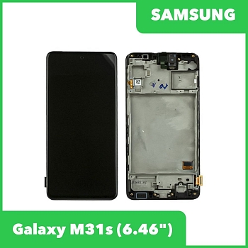 Дисплей для Samsung Galaxy M31s SM-M317 в сборе GH82-23774A в рамке (черный) 100% оригина
