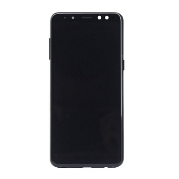 Дисплей Samsung A530F, DS (A8 2018) в рамке (черный) сервисный ориг 100% Super AMOLED