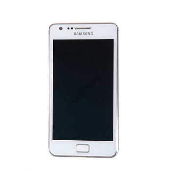 Дисплей Samsung i9100 Galaxy SII +тачскрин в рамке (белый)